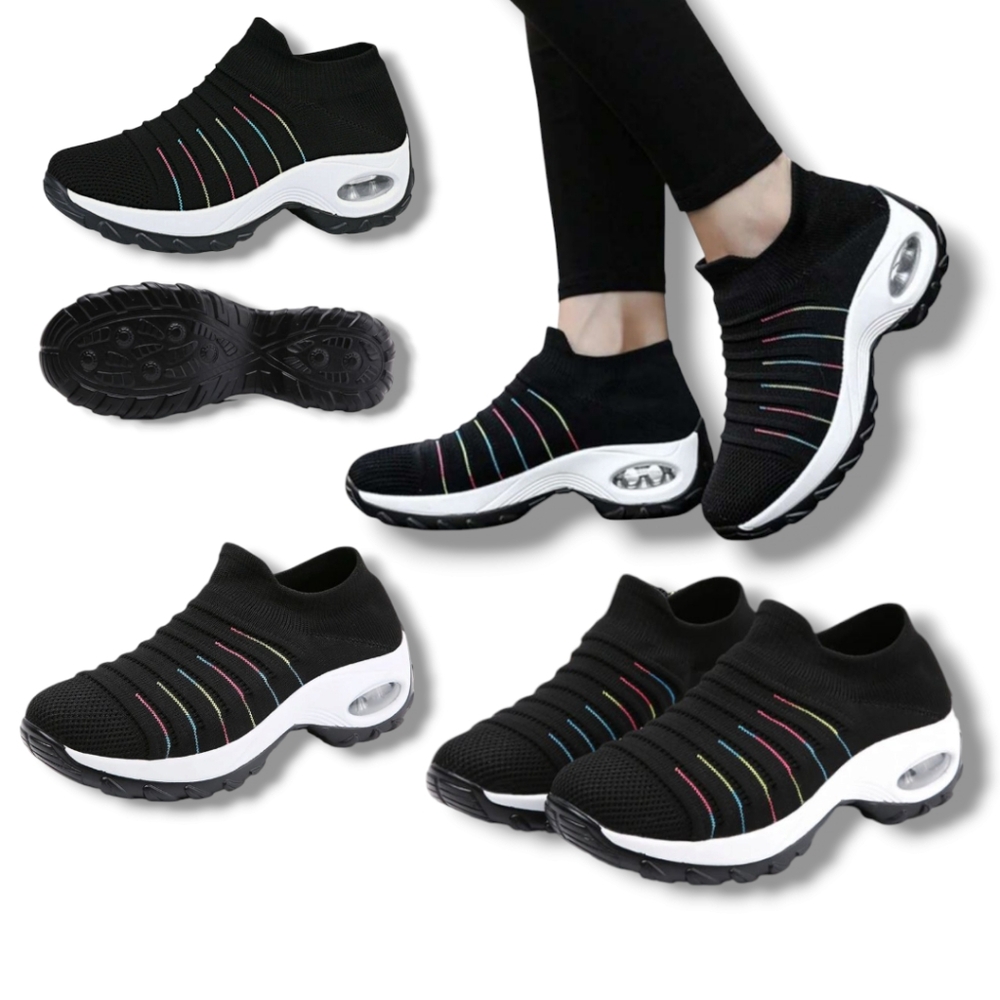Women's Black Platform Socks Sneakers